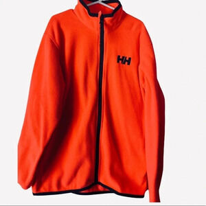 HELLY HANSEN EUC GIRLS ORANGE ZIP FLEECE TOP JACKET CARDIGAN SHIRT SIZE 12